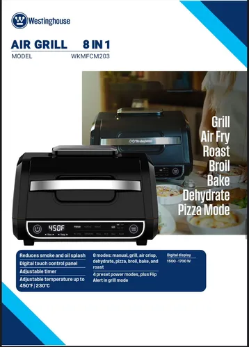 گریل و سرخ کن جدید 8 لیتری برند وستینگ هاوس آمریکا مدل WKMFCM203( اصل)
