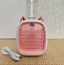 پنکه مه پاش شارژی رومیزی طرح گربه | Rechargeable Desk Mist Fan with Cat Desi gallery1