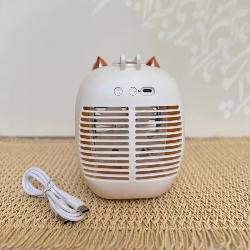 پنکه مه پاش شارژی رومیزی طرح گربه | Rechargeable Desk Mist Fan with Cat Desi gallery4