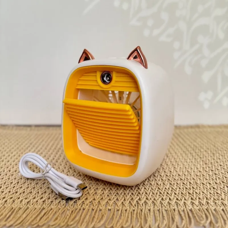 پنکه مه پاش شارژی رومیزی طرح گربه | Rechargeable Desk Mist Fan with Cat Desi gallery2