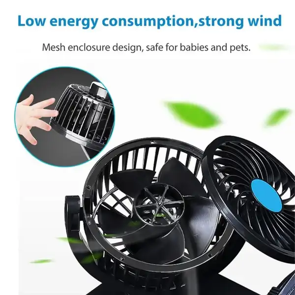 پنکه usb سه فن ماشین مدل f4310(پنکه کمپری) (three headed fan) اصلی. ضمانت کالا