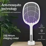پشه کش راکتی شارژی دو کاره با پایه Mosquito killer Racket KLZ thumb 1