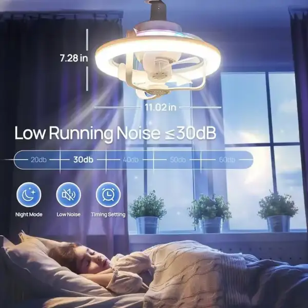 چراغ و پنکه سقفی ریموت دار AROMATHERAPY با لامپ