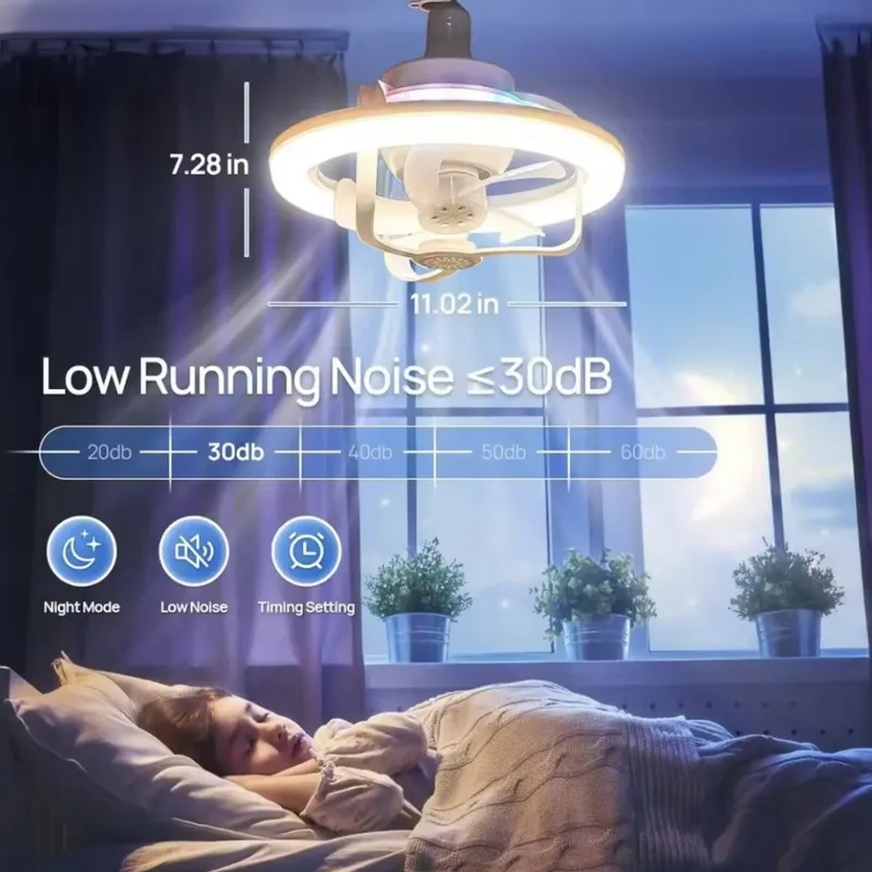 چراغ و پنکه سقفی ریموت دار AROMATHERAPY با لامپ gallery0