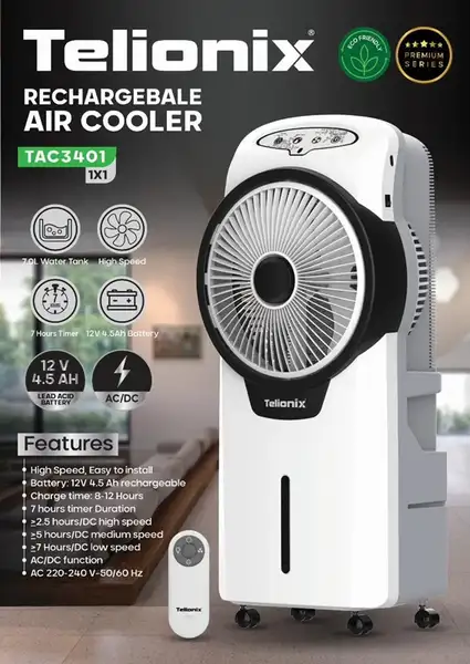 کولر آبی پرتابل شارژی تلیونیکس مدل TAC3401