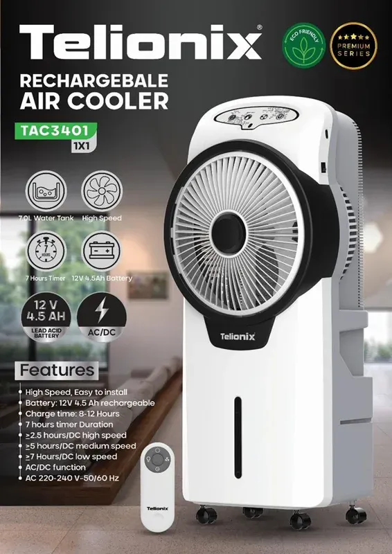 کولر آبی پرتابل شارژی تلیونیکس مدل TAC3401 gallery0