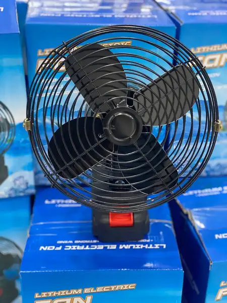 پنکه شارژی تمام ( فلز) و پره فلزی 48 ولت توری فلزی مدل FAN LITHIUM 3PIN موتور براشلس( اصلی .ضمانت کالا)