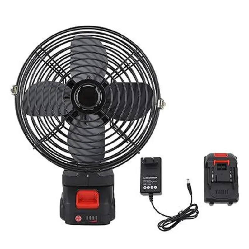 پنکه شارژی چرخشی متحرک   48 ولت توری فلزی مدل FAN LITHIUM 3PIN موتور براشلس( اصلی .ضمانت کالا) gallery0