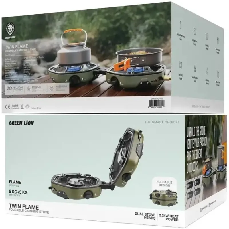 اجاق کمپینگ تاشو دو شعله گرین مدل Green Twin Flame Foldable Camping Stove gallery0