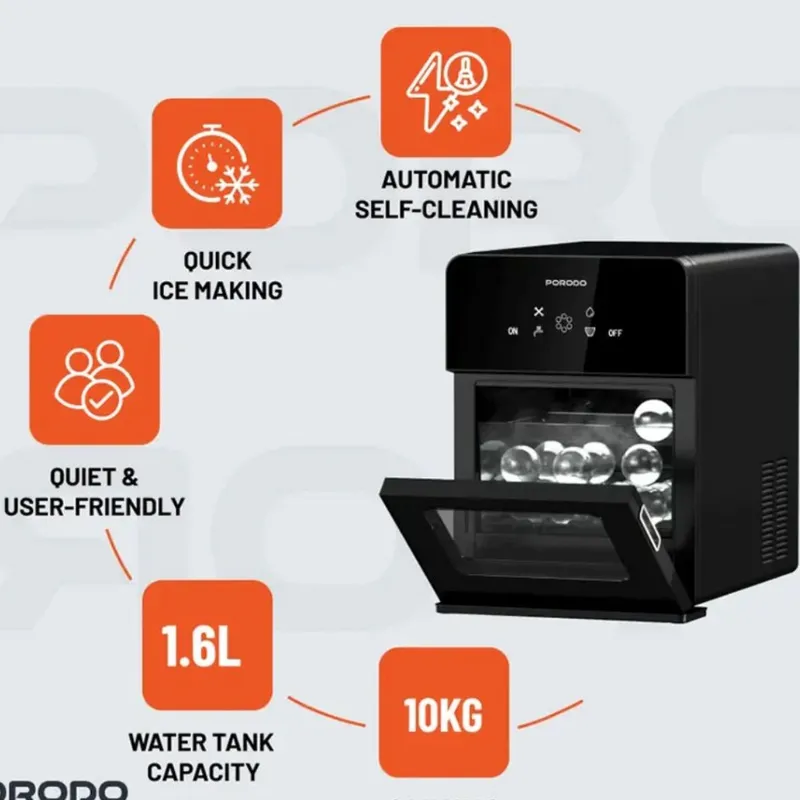 یخساز 10 کیلویی پورودو Porodo Sphere ice Machine PD-LFST091-BK gallery5