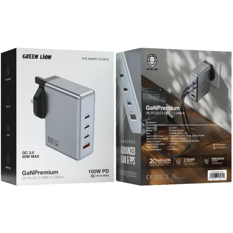 شارژر دیواری گرین مدل GaN Premium ظرفیت 100 وات( اصل) gallery1