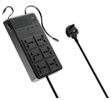چندراهی برق تایمر دار با کابل متصل پاورولوژی Powerology 2500W 6AC Power Strip with Built-In Retractable Cables gallery2