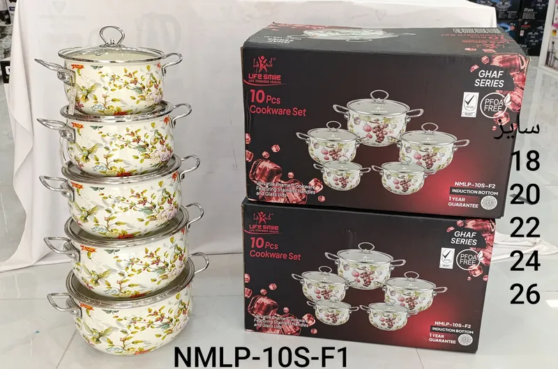 سرویس قابلمه 10 پارچ لعابی طرح دار کد NLMP_10S gallery3