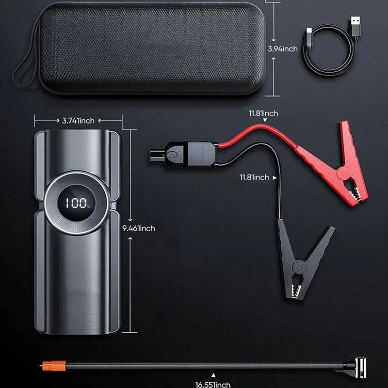 جامپ استارتر و پمپ باد گرین لاین  Portable Jump Starter with Air Pump gallery3