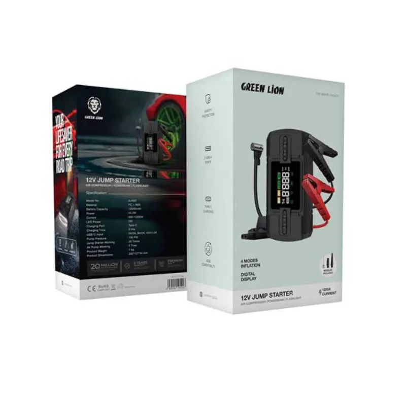 جامپ استارتر و کمپرسور باد قابل حمل گرین Green Lion 12V Jump Starter 12000mAh gallery2