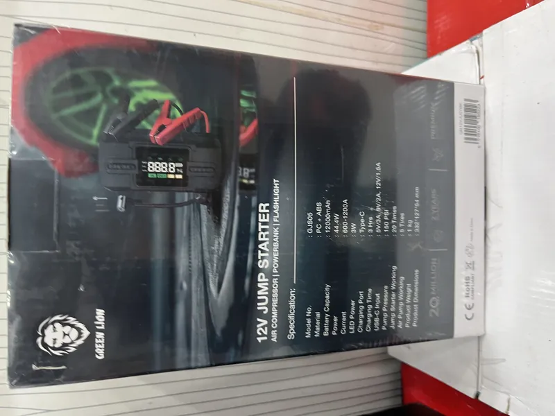 جامپ استارتر و کمپرسور باد قابل حمل گرین Green Lion 12V Jump Starter 12000mAh gallery3