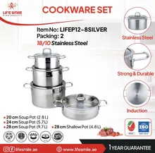 سرویس قابلمه 8 تکه استیل لایف اسمایل.LIFEP12_8SILVER.GOLD gallery0