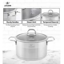 سرویس قابلمه 8 تکه استیل لایف اسمایل.LIFEP12_8SILVER.GOLD gallery3