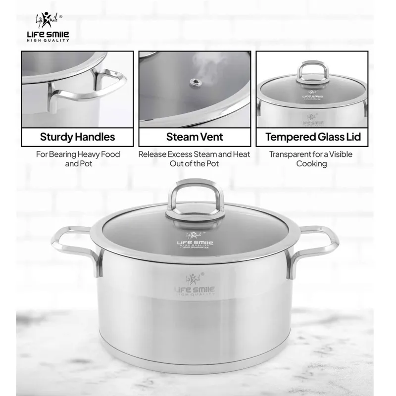 سرویس قابلمه 8 تکه استیل لایف اسمایل.LIFEP12_8SILVER.GOLD gallery3