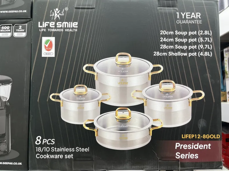 سرویس قابلمه 8 تکه استیل لایف اسمایل.LIFEP12_8SILVER.GOLD gallery5