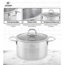 سرویس قابلمه 6 تکه استیل لایف اسمایل مدل LIFEP12_6_3SILVER gallery5