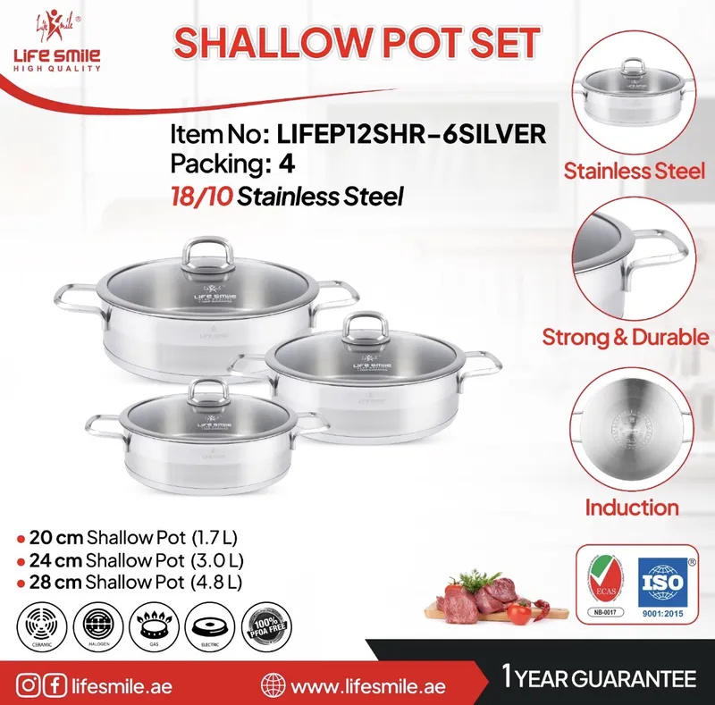 ست تابه 3تکه استیل لایف اسمایل مدل LIFEP12SHR_6SILVER gallery0