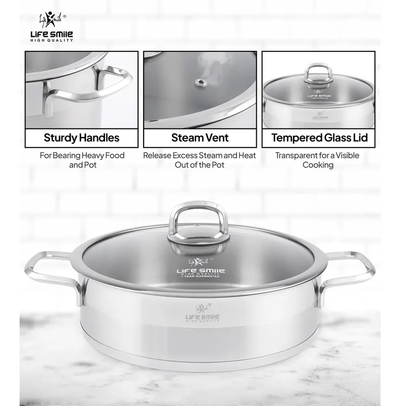 ست تابه 3تکه استیل لایف اسمایل مدل LIFEP12SHR_6SILVER gallery4