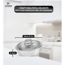 تابه تک استیل سایز 24 لایف اسمایل مدل LIFE12FRY_24SILVER.GOLD gallery1