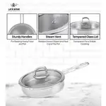 تابه تک استیل سایز 24 لایف اسمایل مدل LIFE12FRY_24SILVER.GOLD thumb 3