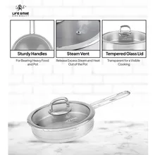 تابه تک استیل سایز 24 لایف اسمایل مدل LIFE12FRY_24SILVER.GOLD gallery2