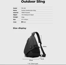 کیف کراس بادی ضدآب بنج مدل FW232 پلی استر gallery5