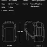 کوله پشتی لپ تاپ بنج مدل BG-7690 ضد آب مناسب برای لپ تاپ 15.6 اینچ thumb 5