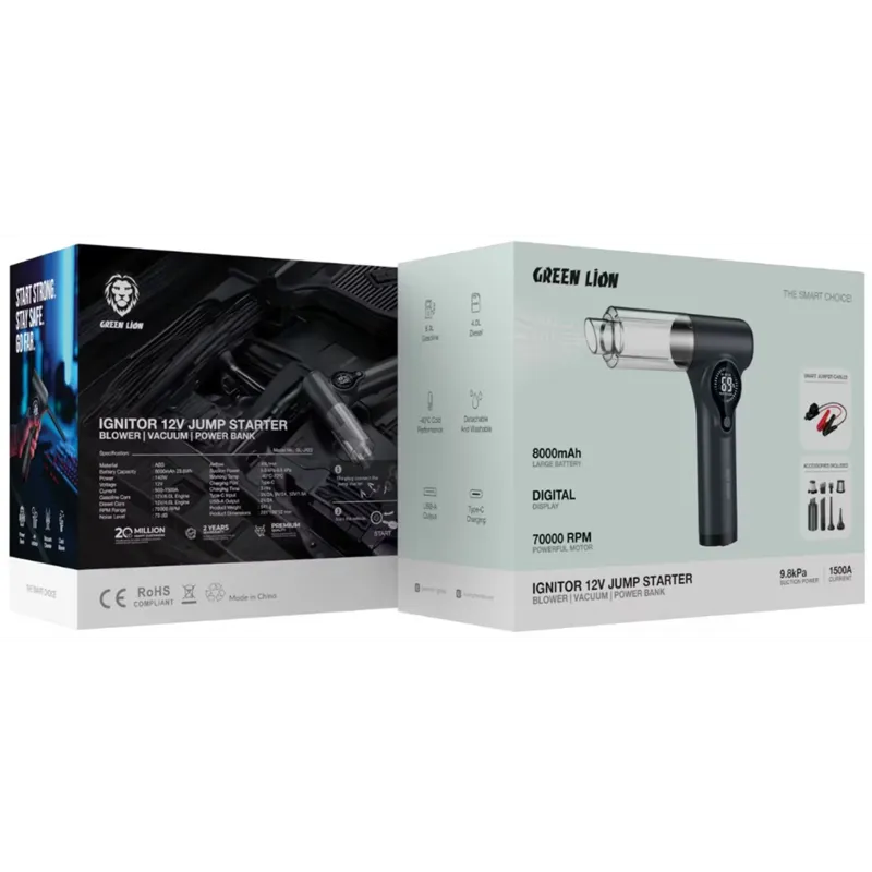 جامپ استارتر جت فن و جارو شارژی گرین لاین Green Lion Ignitor IV Jump Starter, Blower, gallery3