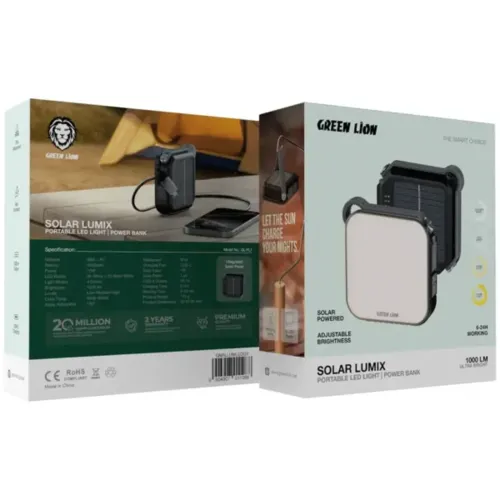 پاور بانک گرین چراغ شارژی خورشیدی دار سولار لومیتکس 40هزار 011088