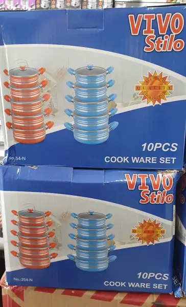 قابلمه ده پارچ تفلن رنگی مدل 254