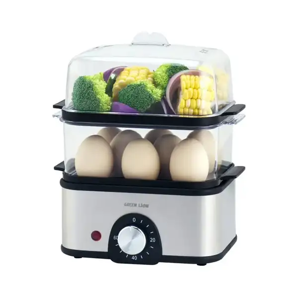 تخم مرغ پز 16عددی و بخار پز سبزیجات سه طبقه گرین لاین Green Lion 3-Tier Egg Cooker Vegetable Steamer 50