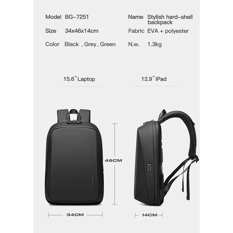 کوله پشتی بنج مدل BG-7251 ضد آب با درگاه USB و تایپ سی gallery6